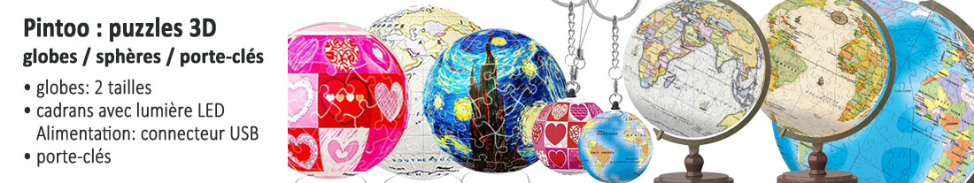 Pintoo: puzzles 3D - cartes du monde et sphères - à acheter